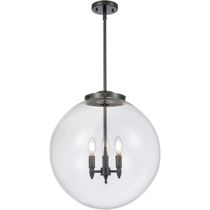 Franklin Restoration Beacon LED 18 inch Matte Black Statement Pendant Ceiling Light in Clear