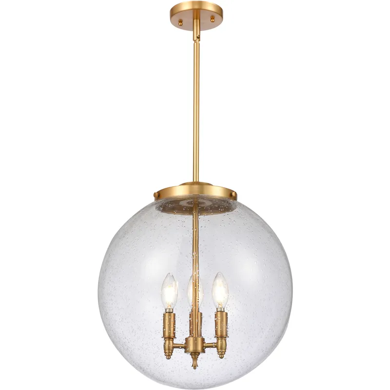 Franklin Restoration Beacon LED 16 inch Satin Gold Statement Pendant Ceiling Light in Seedy
