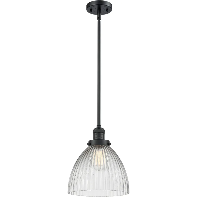 Franklin Restoration Seneca Falls LED 9.5 inch Matte Black Mini Pendant Ceiling Light, Franklin Restoration
