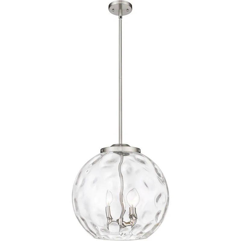 Ballston Athens Water Glass LED 15.75 inch Brushed Satin Nickel Statement Pendant Ceiling Light