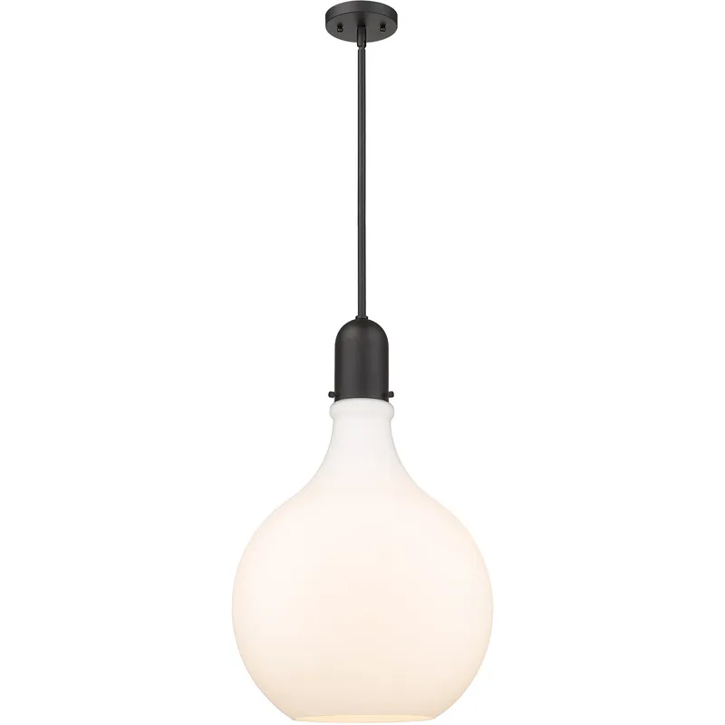Amherst 1 Light 15.75 inch Matte Black Pendant Ceiling Light in Matte White Glass