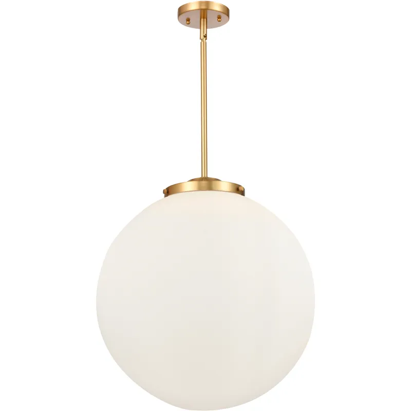 Franklin Restoration Beacon LED 18 inch Satin Gold Statement Pendant Ceiling Light in Matte White