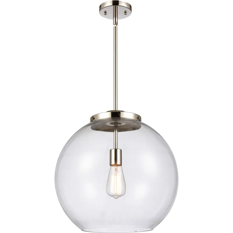 Ballston Athens LED 15.75 inch Polished Nickel Pendant Ceiling Light in Clear