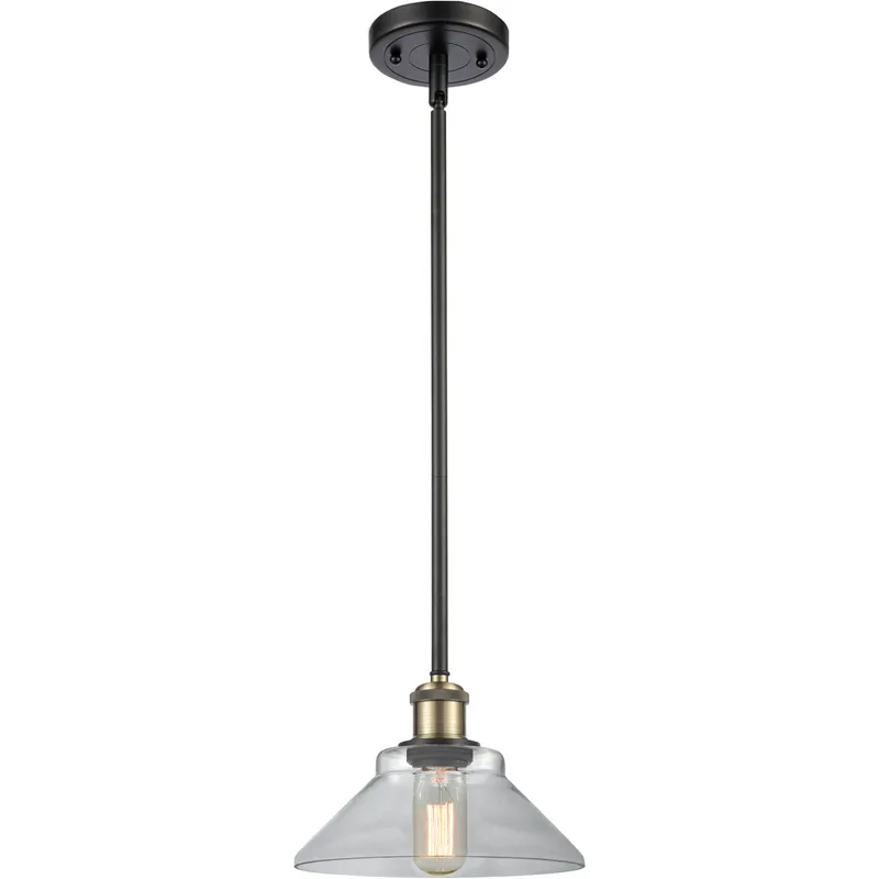 Ballston Orwell 1 Light 8 inch Black Antique Brass Pendant Ceiling Light in Clear Glass, Ballston