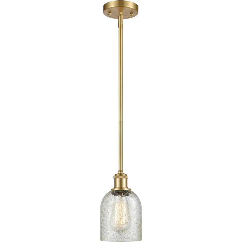 Ballston Caledonia 1 Light 5 inch Satin Gold Pendant Ceiling Light in Mica Glass, Ballston