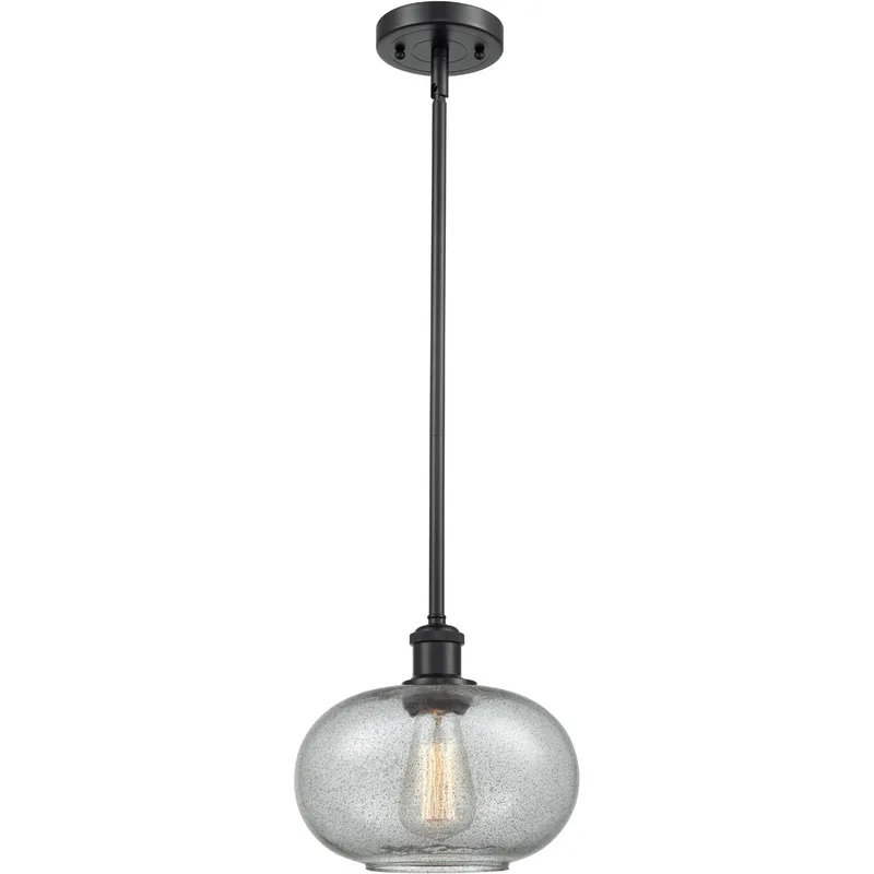 Ballston Gorham 1 Light 9.5 inch Matte Black Pendant Ceiling Light in Charcoal Glass, Ballston