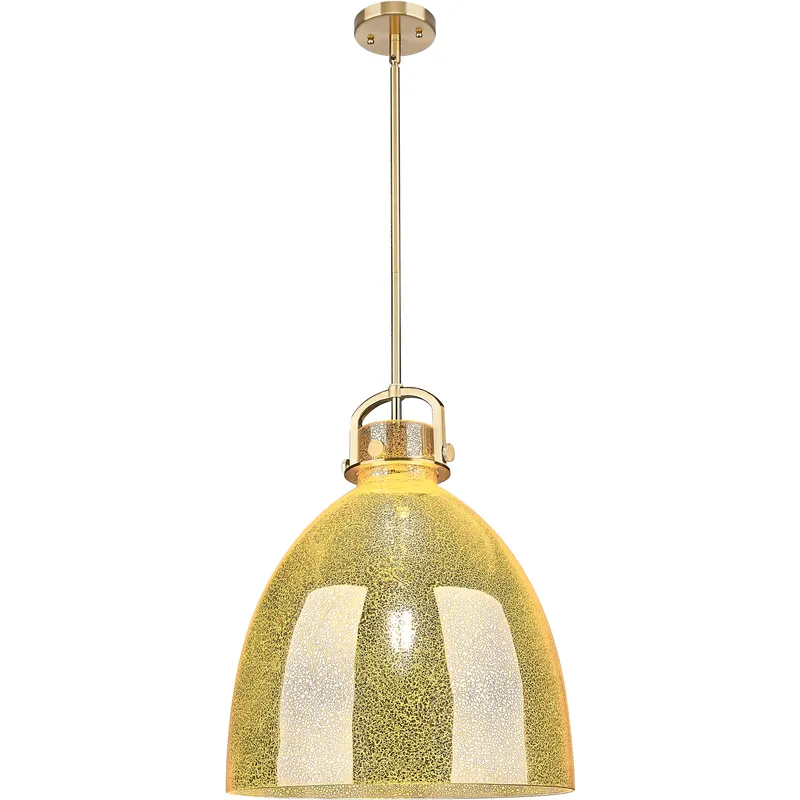 Newton Bell 1 Light 16 inch Champagne Bronze Pendant Ceiling Light in Mercury Glass