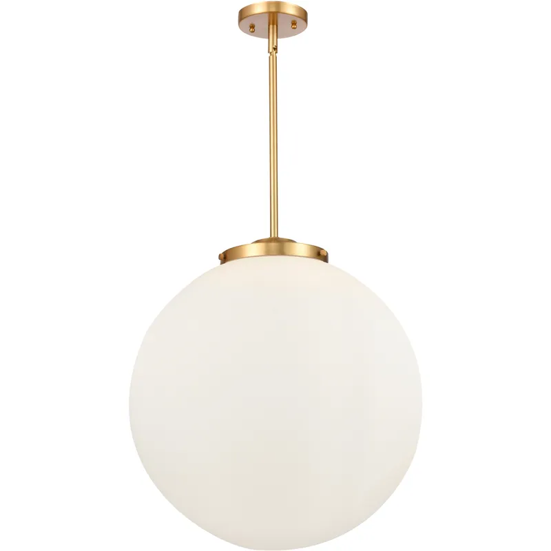 Franklin Restoration Beacon 3 Light 18 inch Satin Gold Statement Pendant Ceiling Light in Incandescent, Matte White