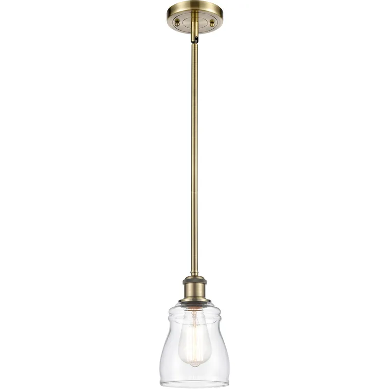 Ballston Ellery 1 Light 5 inch Antique Brass Pendant Ceiling Light in Incandescent, Clear Glass, Ballston