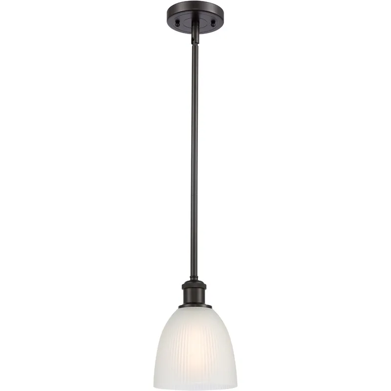 Ballston Castile 1 Light 6 inch Oil Rubbed Bronze Pendant Ceiling Light in White Glass, Ballston