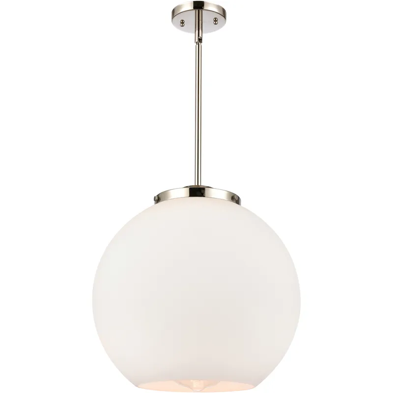 Ballston Athens LED 15.75 inch Polished Nickel Pendant Ceiling Light in Matte White