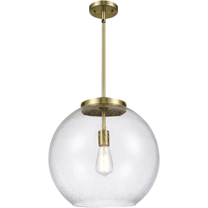 Ballston Athens 1 Light 15.75 inch Antique Brass Pendant Ceiling Light in Incandescent, Seedy