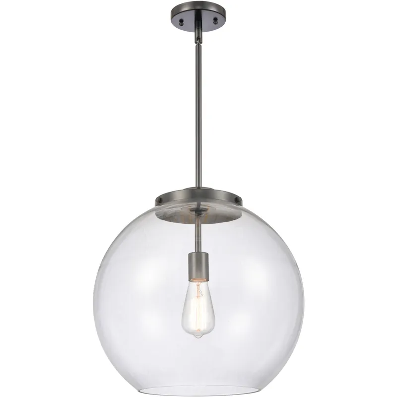 Ballston Athens LED 15.75 inch Matte Black Pendant Ceiling Light in Clear