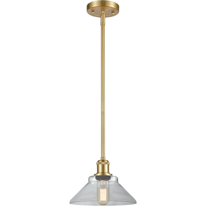 Ballston Orwell 1 Light 8 inch Satin Gold Pendant Ceiling Light in Clear Glass, Ballston