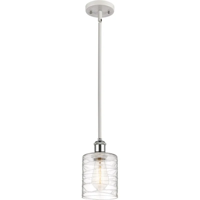 Ballston Cobbleskill 1 Light 5 inch White and Polished Chrome Mini Pendant Ceiling Light