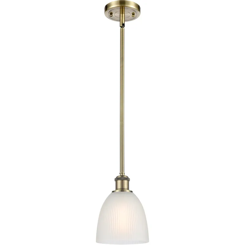 Ballston Castile 1 Light 6 inch Antique Brass Pendant Ceiling Light in Incandescent, Matte White Glass, Ballston