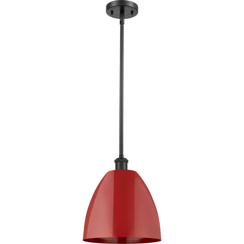 Ballston Plymouth Dome 1 Light 9 inch Matte Black Pendant Ceiling Light in Matte Red