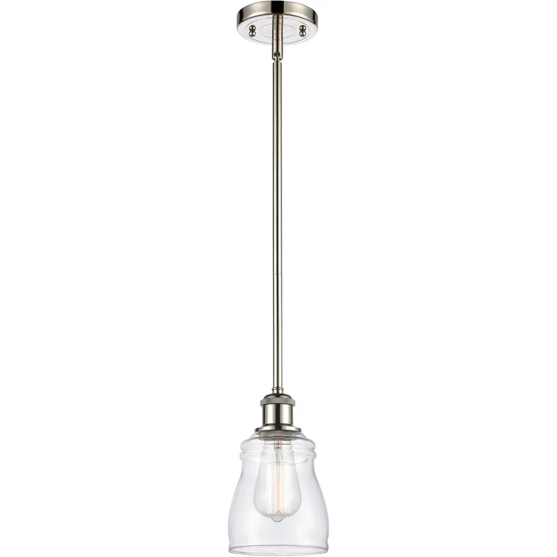 Ballston Ellery 1 Light 5 inch Polished Nickel Pendant Ceiling Light in Clear Glass, Ballston