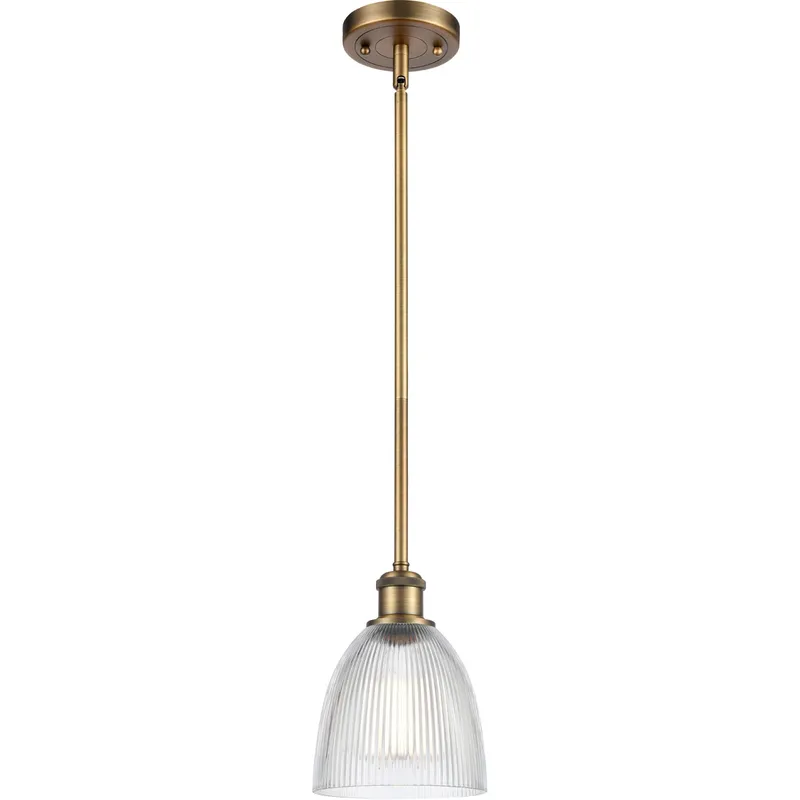 Ballston Castile 1 Light 6 inch Brushed Brass Pendant Ceiling Light in Clear Glass, Ballston