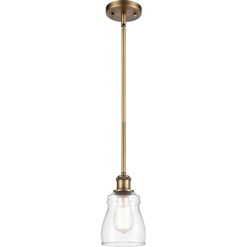 Ballston Ellery 1 Light 5 inch Brushed Brass Pendant Ceiling Light in Clear Glass, Ballston