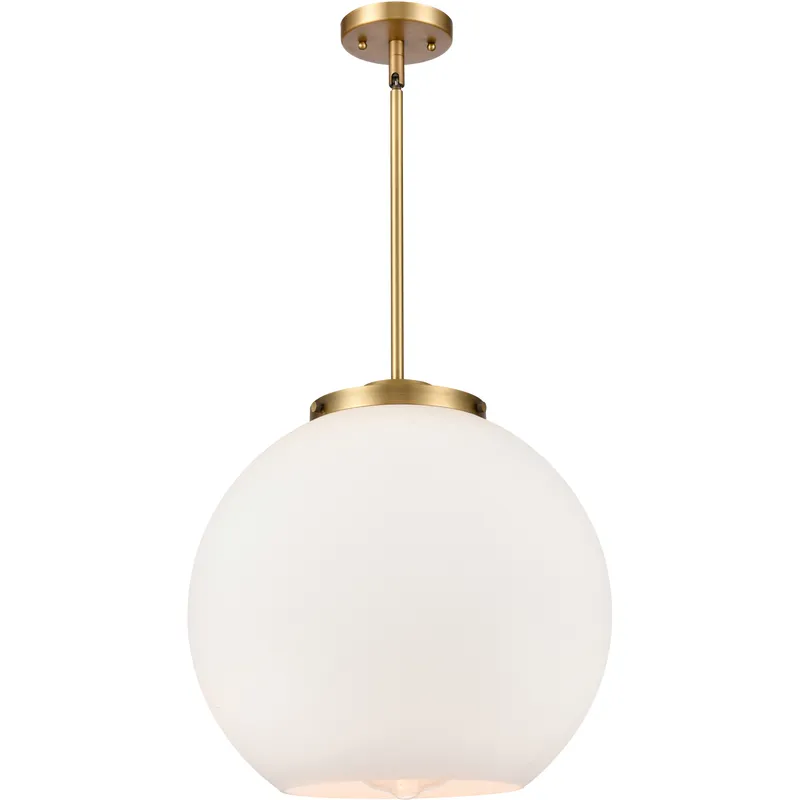 Ballston Athens LED 15.75 inch Brushed Brass Pendant Ceiling Light in Matte White