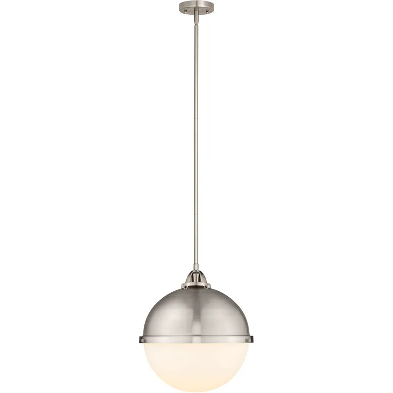 Nouveau 2 Hampden LED 12.88 inch Brushed Brass Pendant Ceiling Light in Seedy Glass