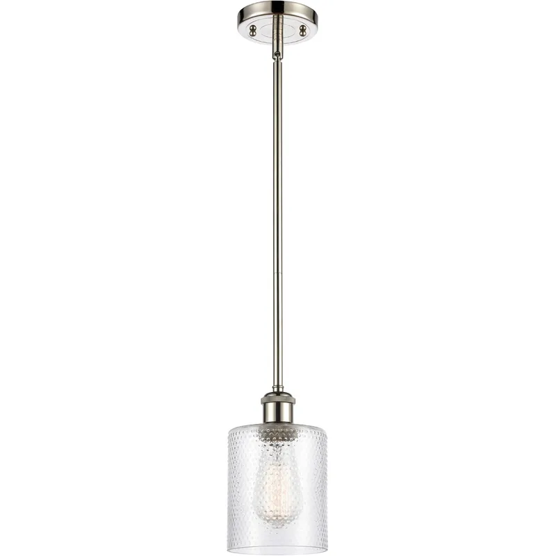 Ballston Cobbleskill 1 Light 5 inch Polished Nickel Pendant Ceiling Light in Clear Glass, Ballston