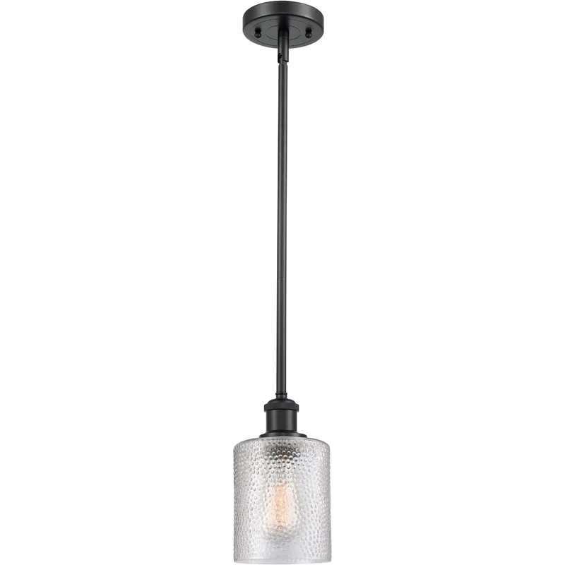 Ballston Cobbleskill 1 Light 5 inch Matte Black Pendant Ceiling Light in Clear Glass, Ballston