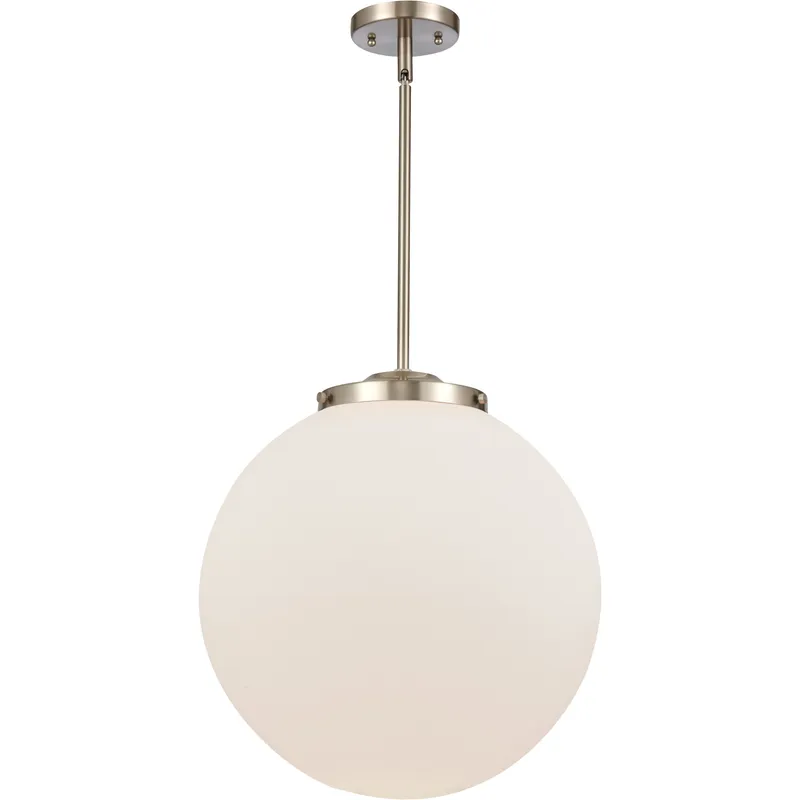 Franklin Restoration Beacon 1 Light 16 inch Brushed Satin Nickel Pendant Ceiling Light in Incandescent, Matte White