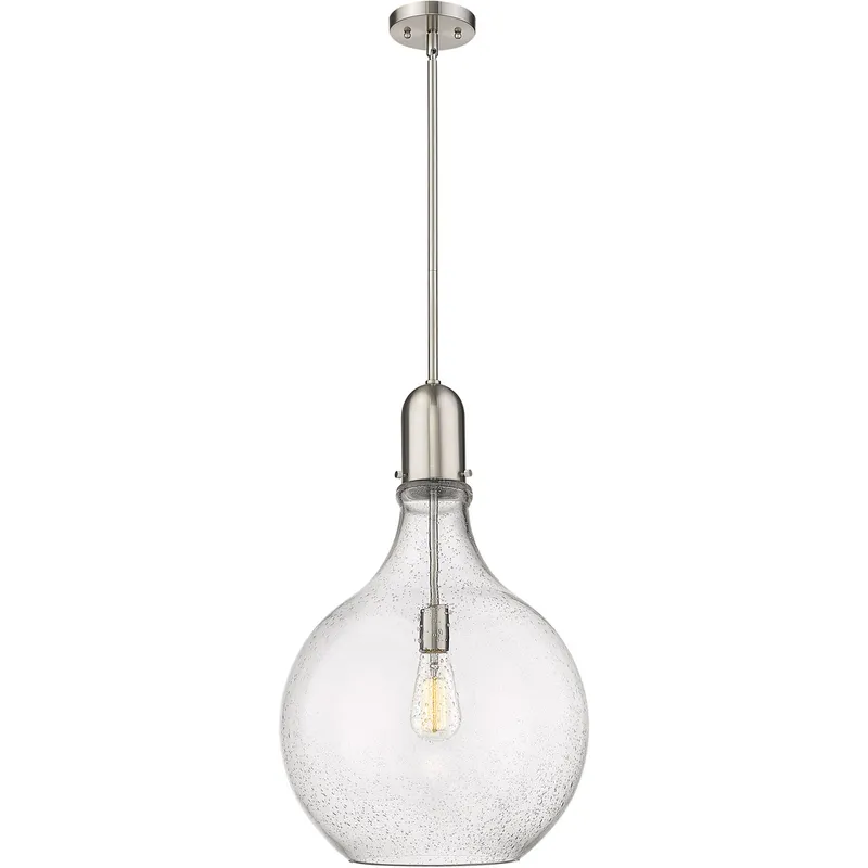 Amherst 1 Light 15.75 inch Brushed Satin Nickel Pendant Ceiling Light in Seedy Glass