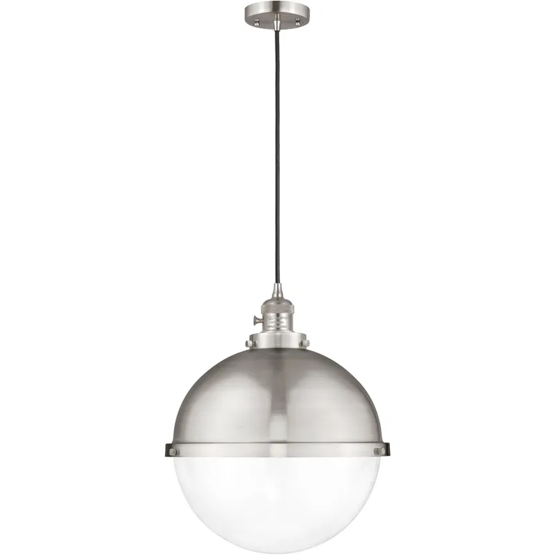 Franklin Restoration Hampden 1 Light 12.88 inch Brushed Satin Nickel Pendant Ceiling Light in Clear Glass