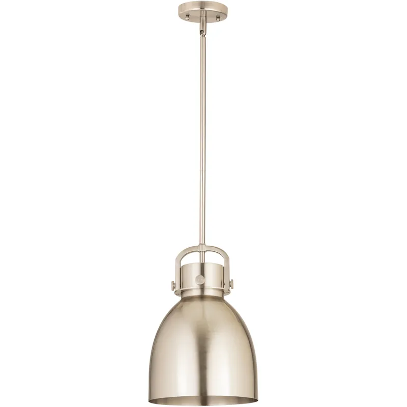 Newton Bell 1 Light 10 inch Satin Nickel Pendant Ceiling Light