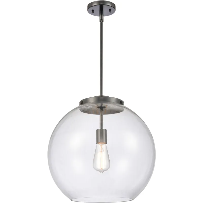 Ballston Athens 1 Light 15.75 inch Matte Black Pendant Ceiling Light in Incandescent, Clear