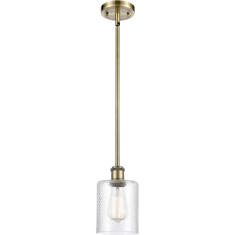 Ballston Cobbleskill 1 Light 5 inch Antique Brass Pendant Ceiling Light in Incandescent, Clear Glass, Ballston