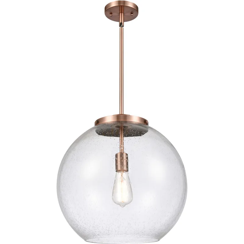 Ballston Athens LED 15.75 inch Antique Copper Pendant Ceiling Light in Seedy