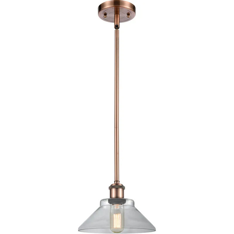 Ballston Orwell 1 Light 8 inch Antique Copper Pendant Ceiling Light in Clear Glass, Ballston