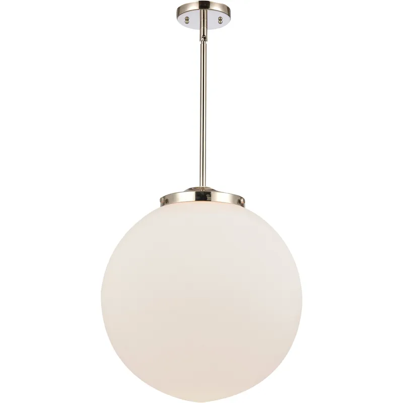 Franklin Restoration Beacon LED 16 inch Polished Nickel Pendant Ceiling Light in Matte White
