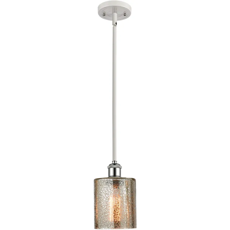 Ballston Cobbleskill 1 Light 5 inch White and Polished Chrome Pendant Ceiling Light in Mercury Glass, Ballston