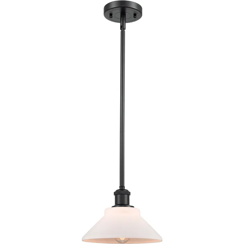 Ballston Orwell 1 Light 8 inch Matte Black Pendant Ceiling Light in Matte White Glass, Ballston