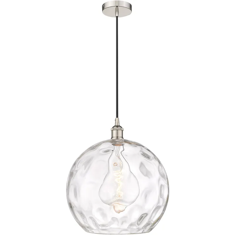 Edison Athens Water Glass LED 14 inch Polished Nickel Pendant Ceiling Light