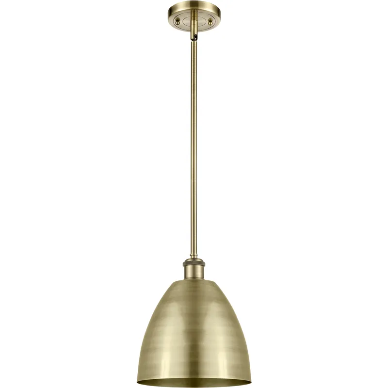 Ballston Dome 1 Light 9 inch Antique Brass Pendant Ceiling Light