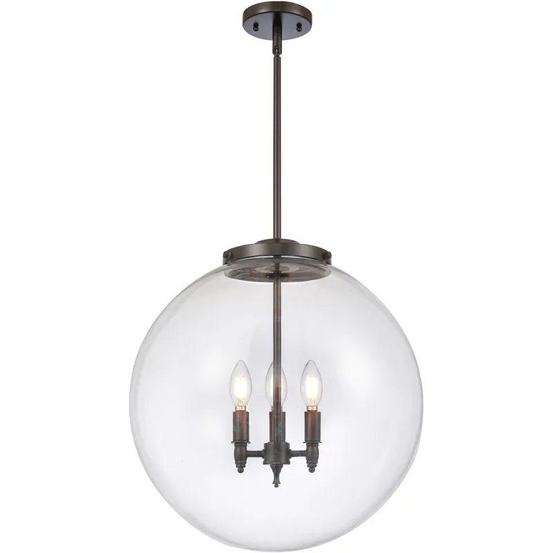 Franklin Restoration Beacon LED 18 inch Oil Rubbed Bronze Statement Pendant Ceiling Light in Clear