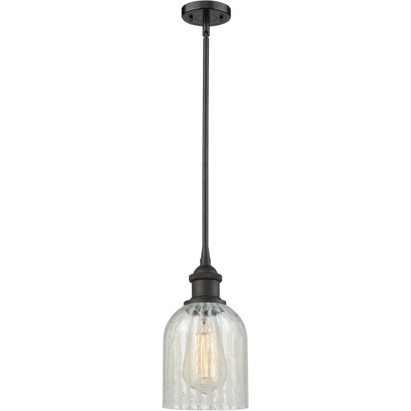 Ballston Caledonia 1 Light 5 inch Oil Rubbed Bronze Pendant Ceiling Light in Mouchette Glass, Ballston