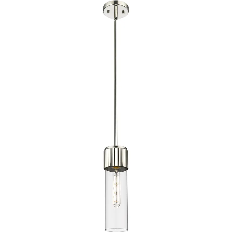 Bolivar 1 Light 4 inch Polished Nickel Pendant Ceiling Light in Clear Glass