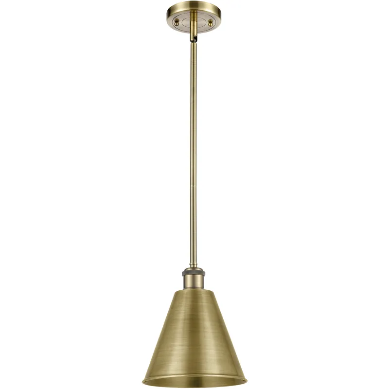 Ballston Cone LED 8 inch Antique Brass Pendant Ceiling Light