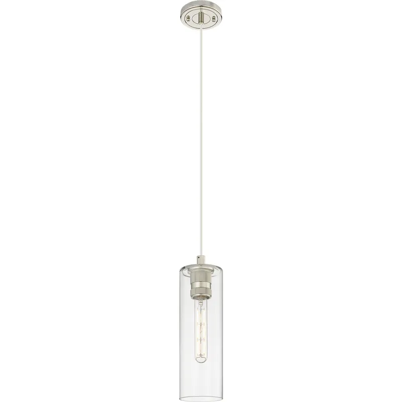 Downtown Urban Crown Point 1 Light 3.88 inch Polished Nickel Pendant Ceiling Light in Clear