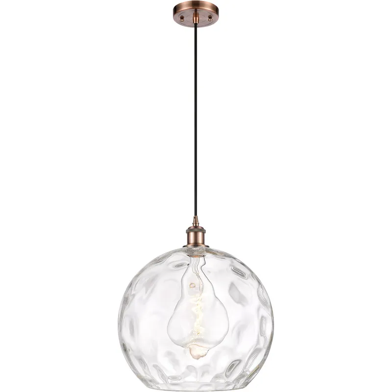 Ballston Athens Water Glass 1 Light 14 inch Antique Copper Pendant Ceiling Light