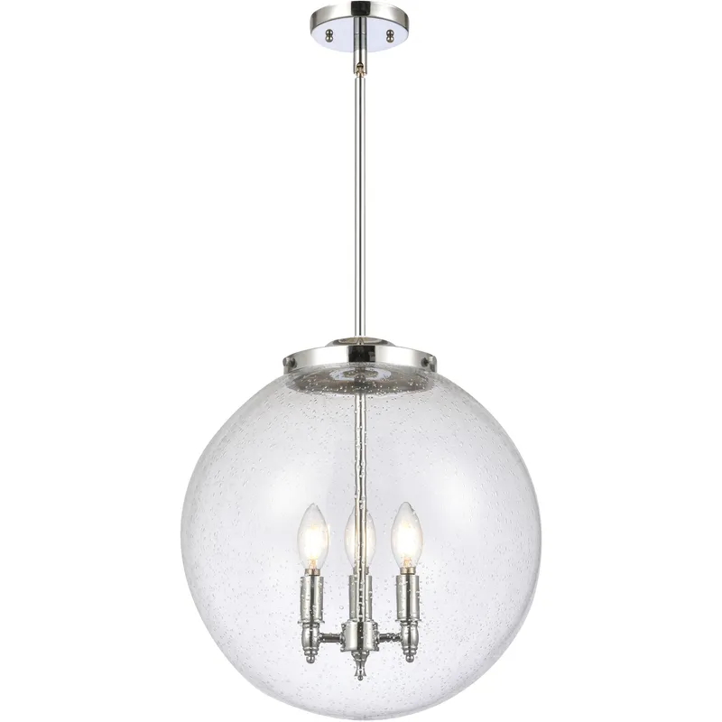 Franklin Restoration Beacon 3 Light 16 inch Polished Chrome Statement Pendant Ceiling Light in Incandescent, Seedy