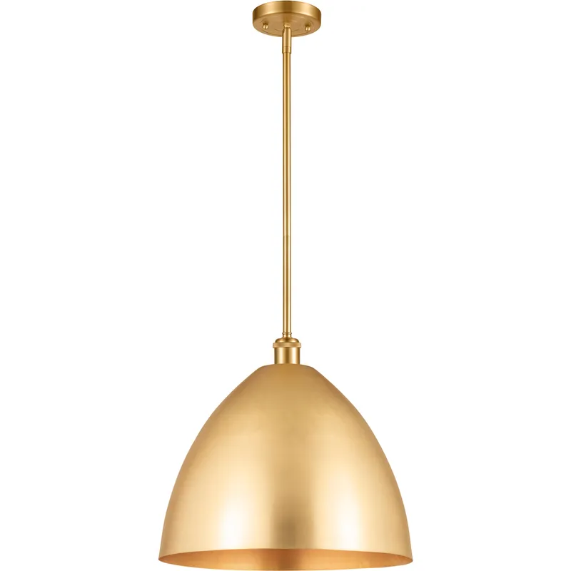 Ballston Dome 1 Light 16 inch Satin Gold Pendant Ceiling Light