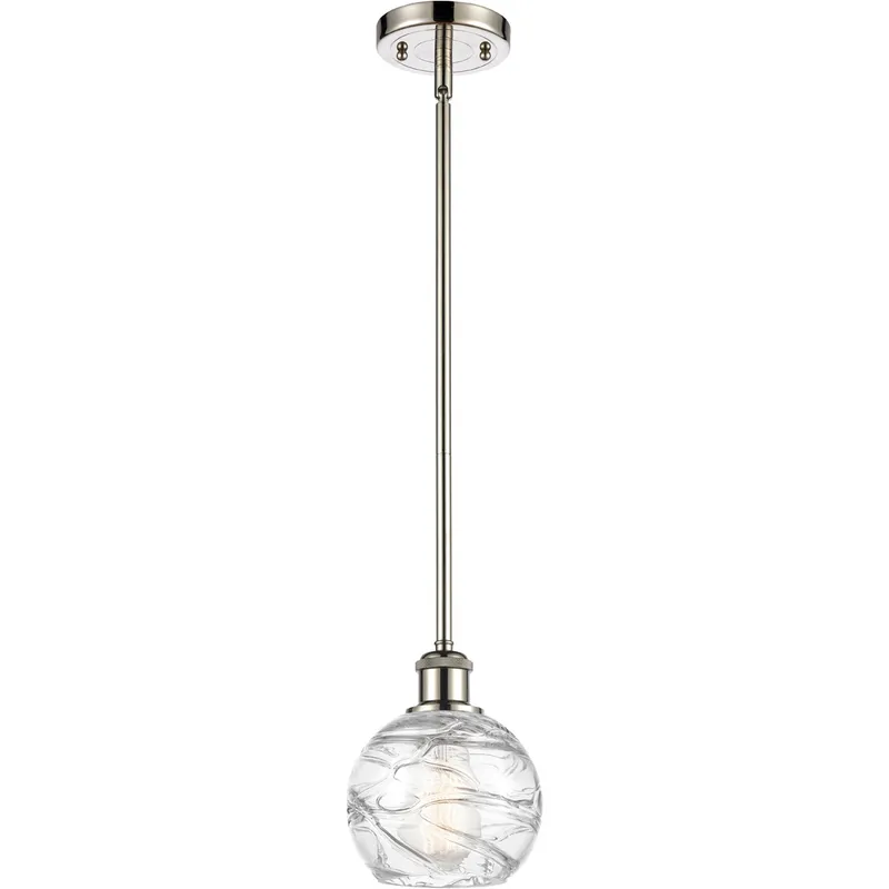 Ballston Small Deco Swirl LED 6 inch Polished Nickel Pendant Ceiling Light, Ballston